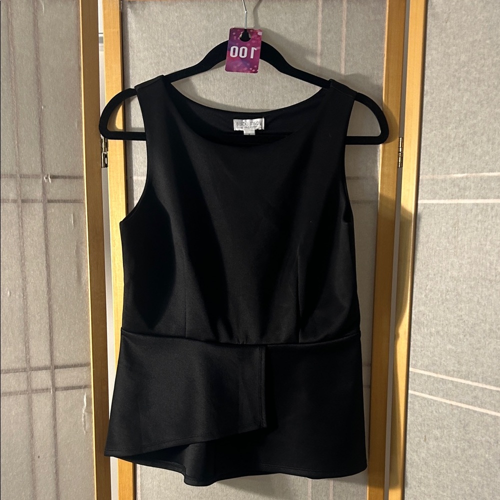 Bisou Bisou Black Asymmetrical Blouse